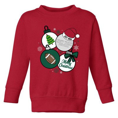 Merry Christmas New York Football Est 1959 Toddler Sweatshirt