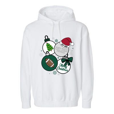 Merry Christmas New York Football Est 1959 Garment-Dyed Fleece Hoodie