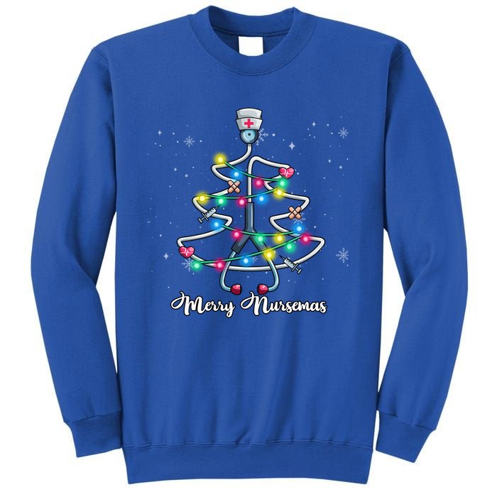 Merry Christmas Nurse Funny Stethoscope Xmas Tree Nursemas Cool Gift Sweatshirt