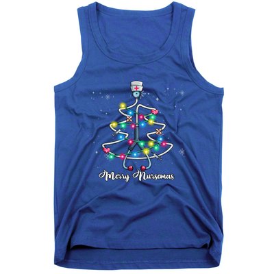 Merry Christmas Nurse Funny Stethoscope Xmas Tree Nursemas Cool Gift Tank Top