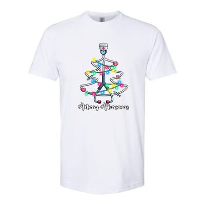 Merry Christmas Nurse Funny Stethoscope Xmas Tree Nursemas Cool Gift Softstyle CVC T-Shirt