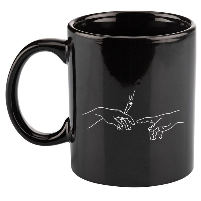 Michelangelo Creation Of Adam Hand Of God With Joint 11oz C Handle Ceramic Mug