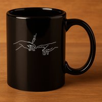 Michelangelo Creation Of Adam Hand Of God With Joint 11oz C Handle Ceramic Mug