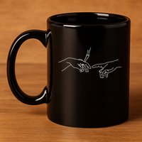 Michelangelo Creation Of Adam Hand Of God With Joint 11oz C Handle Ceramic Mug