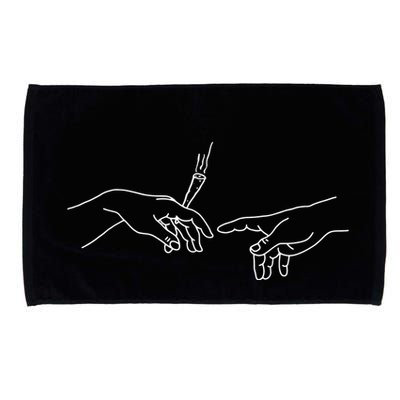 Michelangelo Creation Of Adam Hand Of God With Joint Microfiber Hand Towel