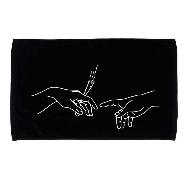 Michelangelo Creation Of Adam Hand Of God With Joint Microfiber Hand Towel