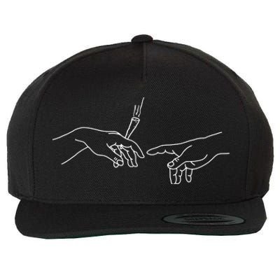 Michelangelo Creation Of Adam Hand Of God With Joint Wool Snapback Cap