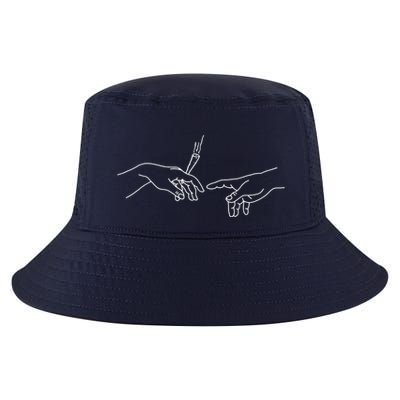 Michelangelo Creation Of Adam Hand Of God With Joint Cool Comfort Performance Bucket Hat
