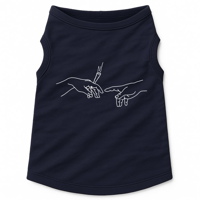Michelangelo Creation Of Adam Hand Of God With Joint Doggie Tank
