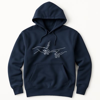 Michelangelo Creation Of Adam Hand Of God With Joint Hoodie