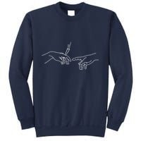 Michelangelo Creation Of Adam Hand Of God With Joint Sweatshirt