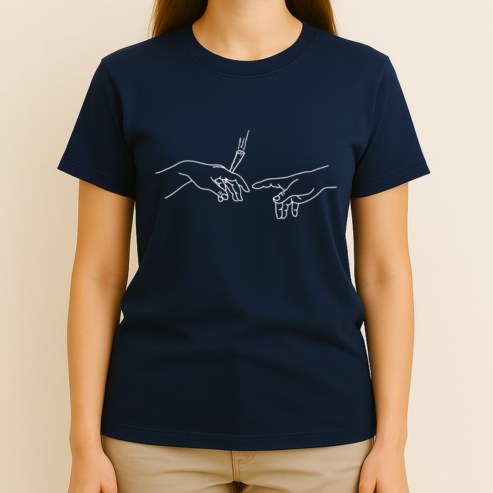 Michelangelo Creation Of Adam Hand Of God With Joint T-Shirt