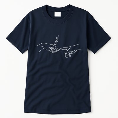 Michelangelo Creation Of Adam Hand Of God With Joint Tall T-Shirt