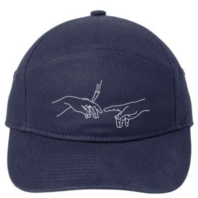 Michelangelo Creation Of Adam Hand Of God With Joint 7-Panel Snapback Hat