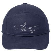 Michelangelo Creation Of Adam Hand Of God With Joint 7-Panel Snapback Hat