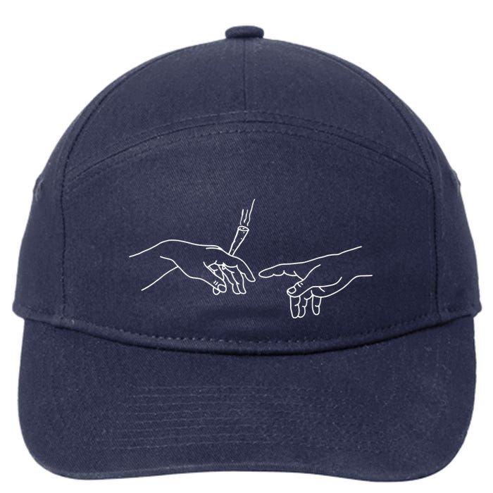 Michelangelo Creation Of Adam Hand Of God With Joint 7-Panel Snapback Hat