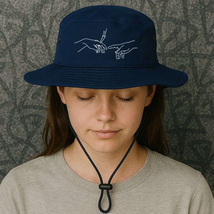 Michelangelo Creation Of Adam Hand Of God With Joint Bucket Hat