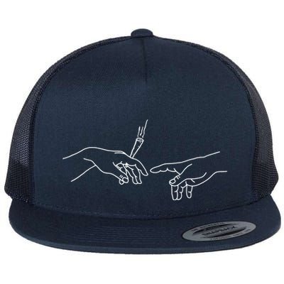 Michelangelo Creation Of Adam Hand Of God With Joint Flatbill Hat