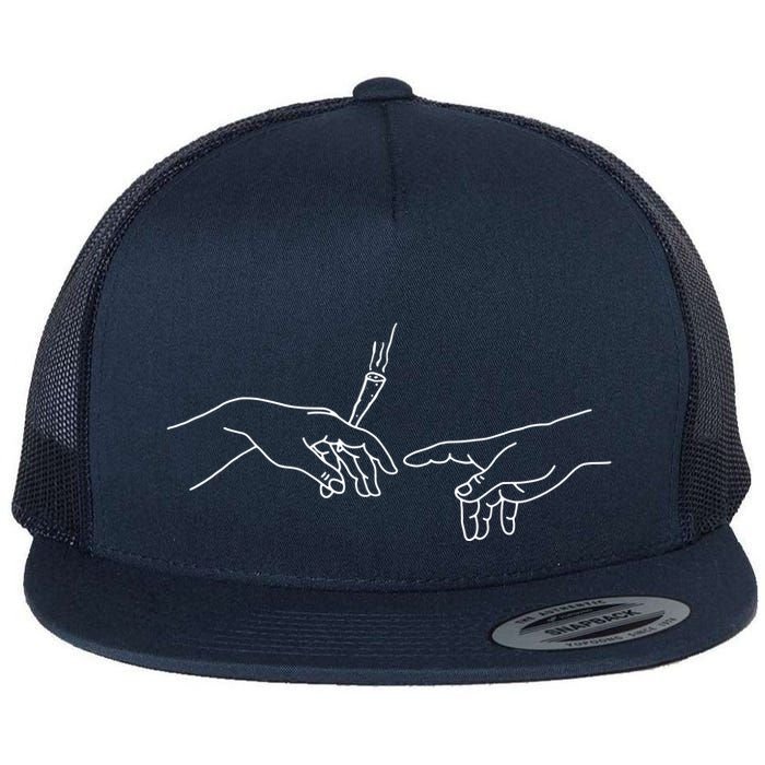 Michelangelo Creation Of Adam Hand Of God With Joint Flatbill Hat