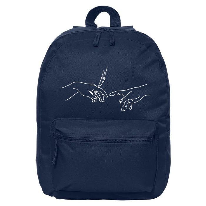Michelangelo Creation Of Adam Hand Of God With Joint 16 in Basic Backpack