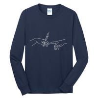 Michelangelo Creation Of Adam Hand Of God With Joint Tall Long Sleeve T-Shirt