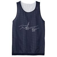 Michelangelo Creation Of Adam Hand Of God With Joint Mesh Reversible Basketball Jersey Tank