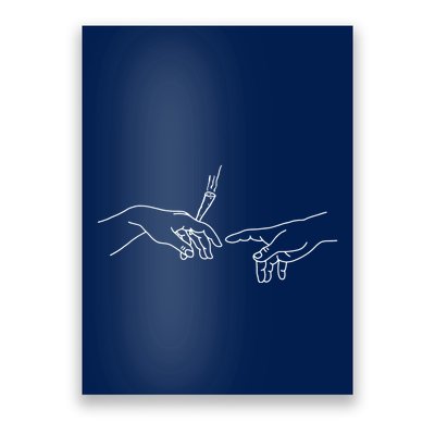 Michelangelo Creation Of Adam Hand Of God With Joint Poster