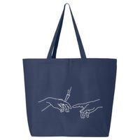 Michelangelo Creation Of Adam Hand Of God With Joint 25L Jumbo Tote