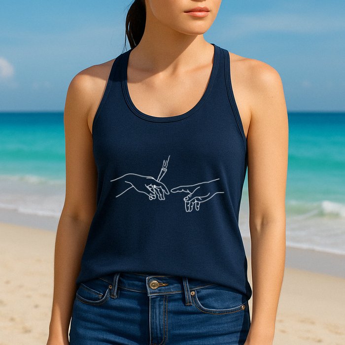 Michelangelo Creation Of Adam Hand Of God With Joint Womens Tank Top