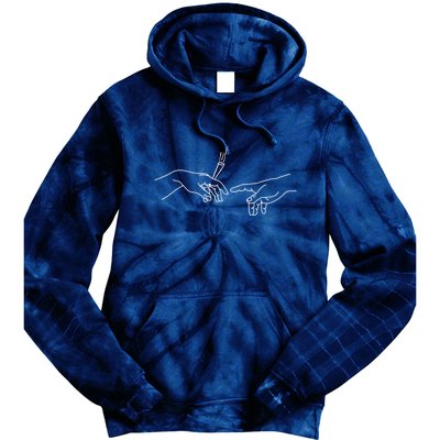Michelangelo Creation Of Adam Hand Of God With Joint Tie Dye Hoodie