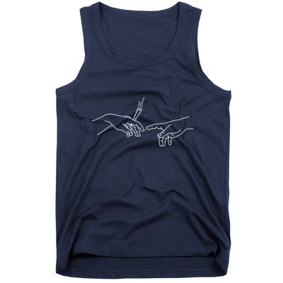 Michelangelo Creation Of Adam Hand Of God With Joint Tank Top