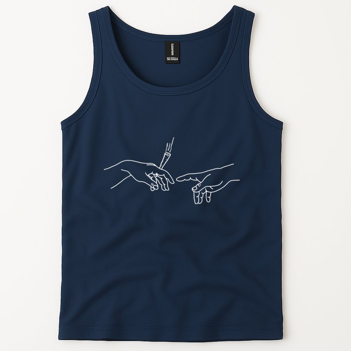 Michelangelo Creation Of Adam Hand Of God With Joint Tank Top