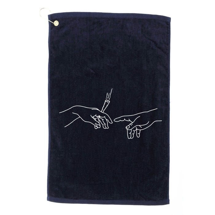Michelangelo Creation Of Adam Hand Of God With Joint Golf Towel