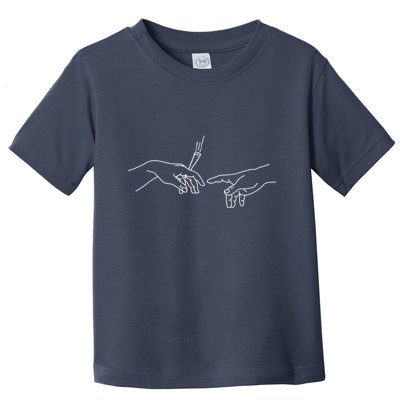 Michelangelo Creation Of Adam Hand Of God With Joint Toddler T-Shirt