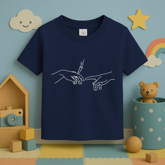 Michelangelo Creation Of Adam Hand Of God With Joint Toddler T-Shirt