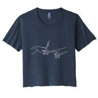 Michelangelo Creation Of Adam Hand Of God With Joint Crop Top
