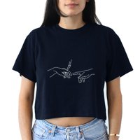 Michelangelo Creation Of Adam Hand Of God With Joint Crop Top