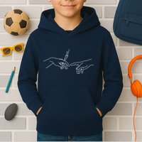 Michelangelo Creation Of Adam Hand Of God With Joint Kids Hoodie