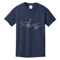 Michelangelo Creation Of Adam Hand Of God With Joint Kids T-Shirt