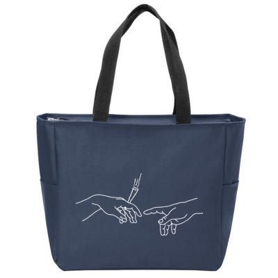 Michelangelo Creation Of Adam Hand Of God With Joint Zip Tote Bag
