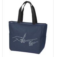 Michelangelo Creation Of Adam Hand Of God With Joint Zip Tote Bag