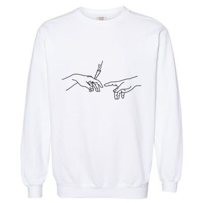Michelangelo Creation Of Adam Hand Of God With Joint Garment-Dyed Sweatshirt
