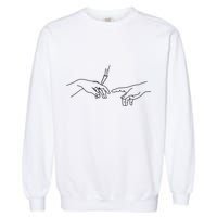 Michelangelo Creation Of Adam Hand Of God With Joint Garment-Dyed Sweatshirt