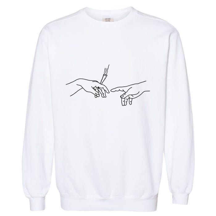 Michelangelo Creation Of Adam Hand Of God With Joint Garment-Dyed Sweatshirt