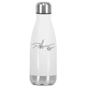 Michelangelo Creation Of Adam Hand Of God With Joint Stainless Steel Insulated Water Bottle