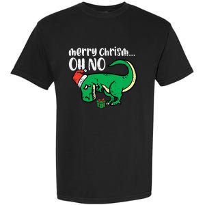 Merry Christmas Oh No Trex Funny Xmas Dino Garment-Dyed Heavyweight T-Shirt