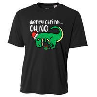 Merry Christmas Oh No Trex Funny Xmas Dino Cooling Performance Crew T-Shirt