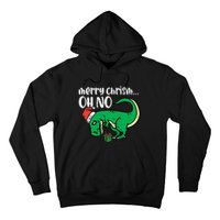 Merry Christmas Oh No Trex Funny Xmas Dino Hoodie