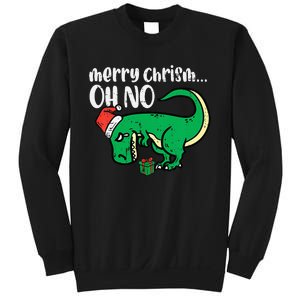 Merry Christmas Oh No Trex Funny Xmas Dino Sweatshirt