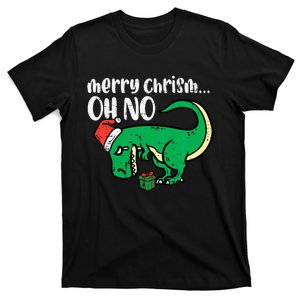 Merry Christmas Oh No Trex Funny Xmas Dino T-Shirt